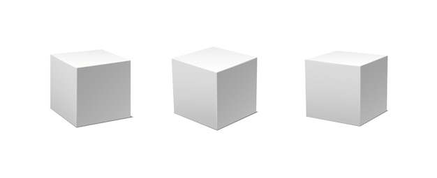 Free Vector vector icon white cubes in different side views