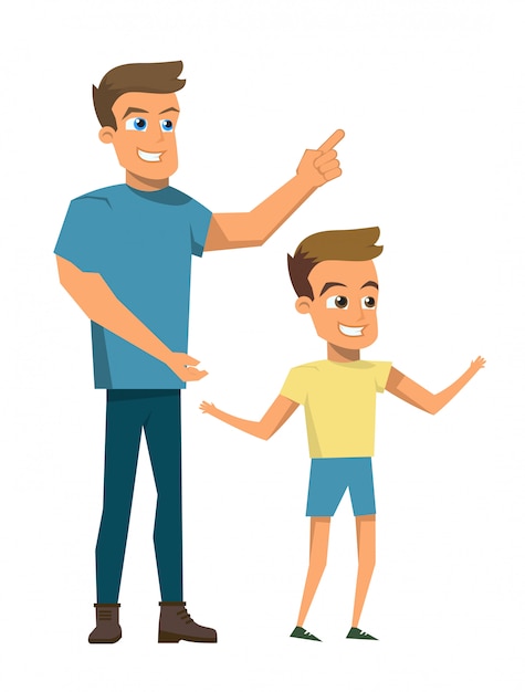 Vector Illustration Cartoon Happy Family Concept