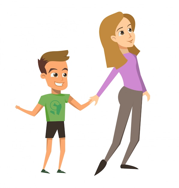 Vector Illustration Cartoon Happy Family Concept