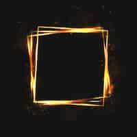 Free vector vector illustration golden fire squares with glare and sparcles on dark background