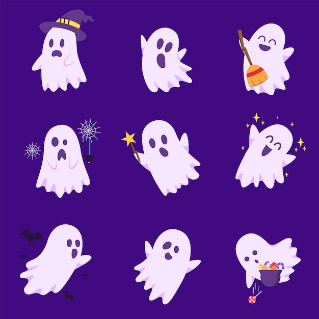 Free Vector vector illustration happy halloween (trick or treat) celebration with the characters for party invitation such as banners, webpage, flyer, brochure, card