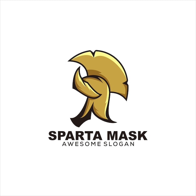 Free vector vector illustration logo sparta mask mascot style