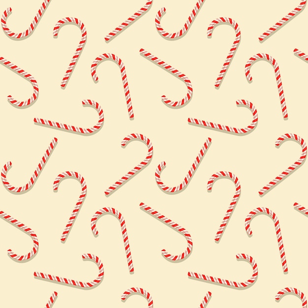 Free vector vector illustration  lollipop seamless pattern with candy canes