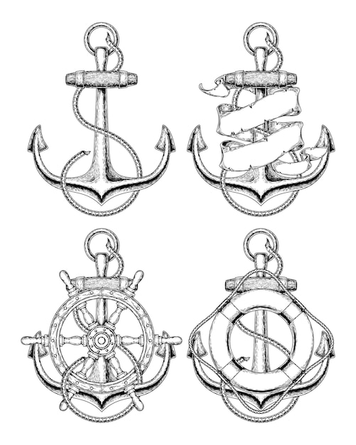 Vector illustration nautical anchor