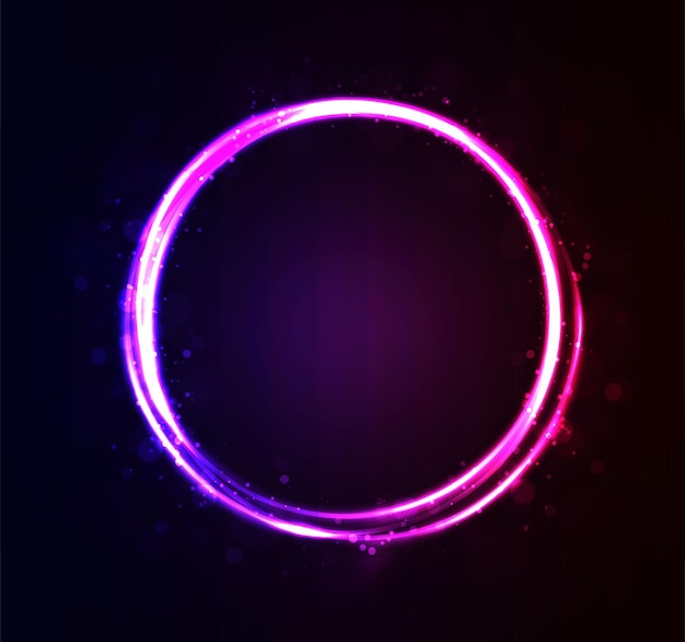 Vector illustration Pusple portal flair round circle with sparkles and glow in the dark