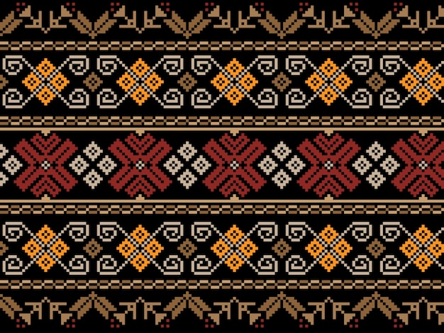 Free Vector vector illustration of ukrainian folk seamless pattern ornament. ethnic ornament. border element. traditional ukrainian, belarusian folk art knitted embroidery pattern - vyshyvanka