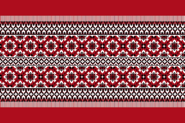 Vector illustration of Ukrainian folk seamless pattern ornament Ethnic ornament Border element Traditional Ukrainian Belarusian folk art knitted embroidery pattern Vyshyvanka