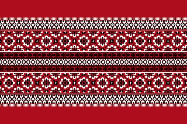 Free Vector vector illustration of ukrainian folk seamless pattern ornament ethnic ornament border element traditional ukrainian belarusian folk art knitted embroidery pattern vyshyvanka