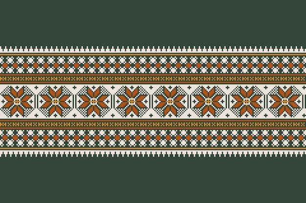 Vector illustration of Ukrainian folk seamless pattern ornament Ethnic ornament Border element Traditional Ukrainian Belarusian folk art knitted embroidery pattern Vyshyvanka