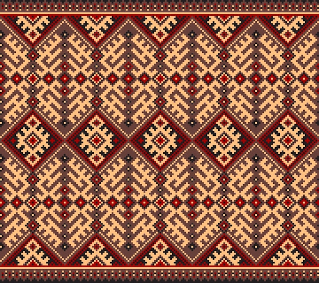 Free Vector vector illustration of ukrainian folk seamless pattern ornament. ethnic ornament. border element. traditional ukrainian, belarusian folk art knitted embroidery pattern - vyshyvanka