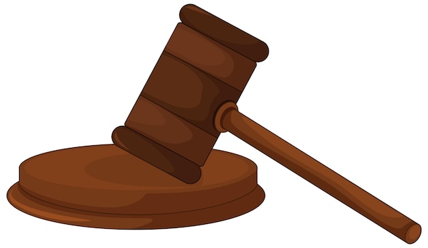 Free vector vector illustration of a wooden gavel