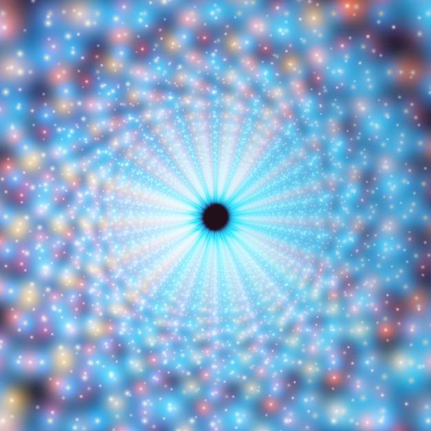 Free vector vector infinite swirl tunnel of shining flares on background. glowing points form tunnel sectors.