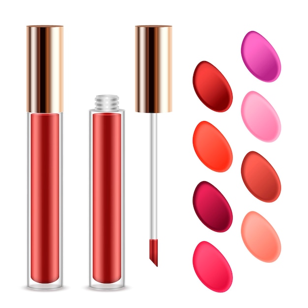 Free Vector vector lip gloss realistic set