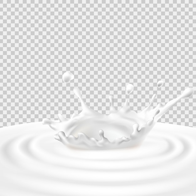 Vector milk splash and pouring