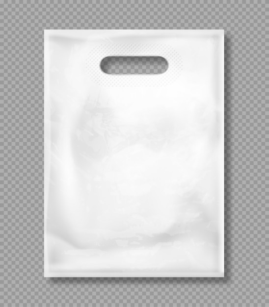 Vector mockup of white plastic bag