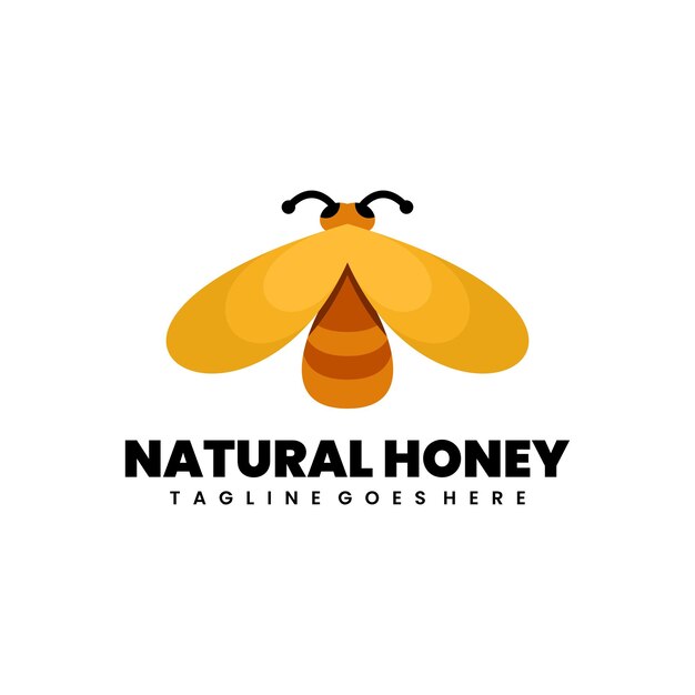 Vector natural honey flat logo design