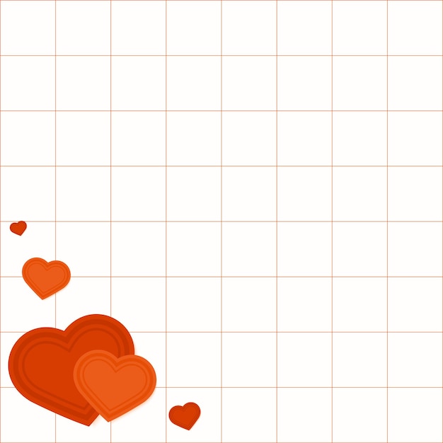 Free Vector vector orange heart corner border grid pattern background