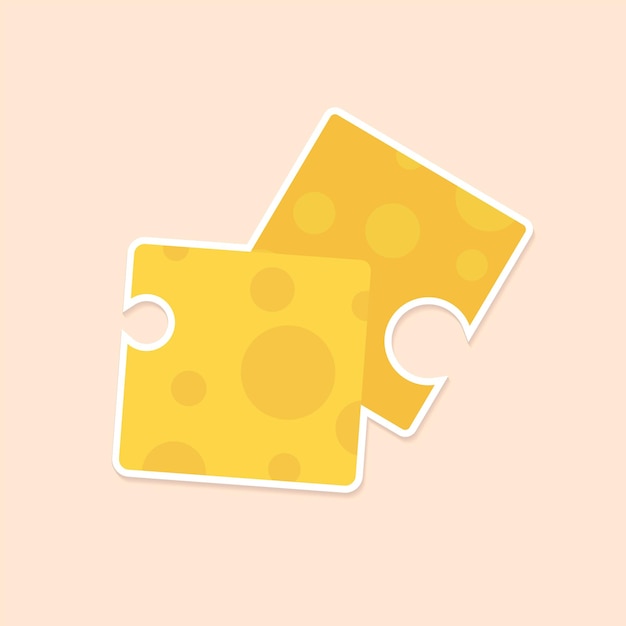 Vector pastel cheese food sticker clipart