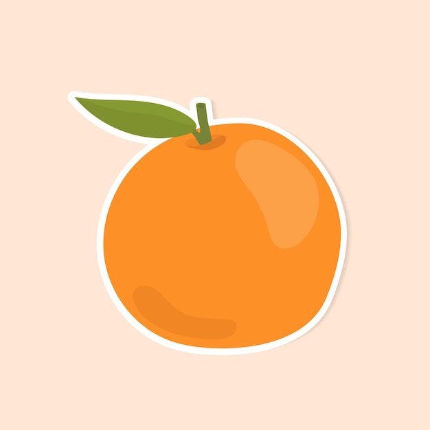 Free Vector vector pastel orange fruit sticker cartoon clipart