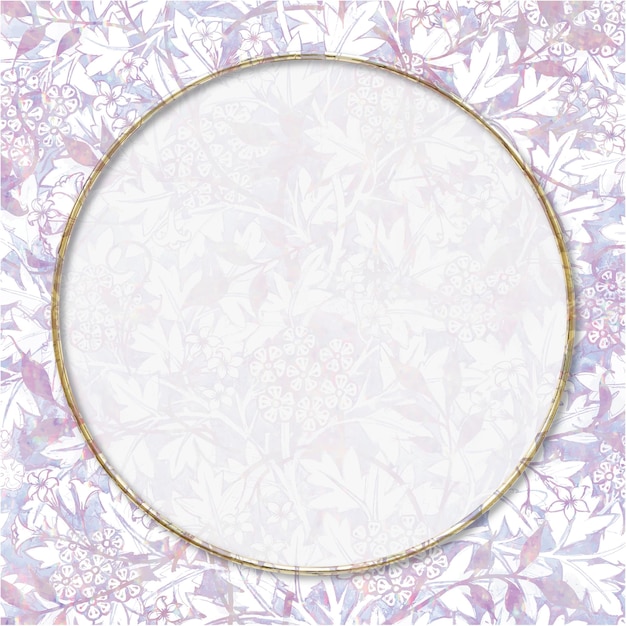 Free Vector vector pink pastel holographic frame remix from artwork by william morris