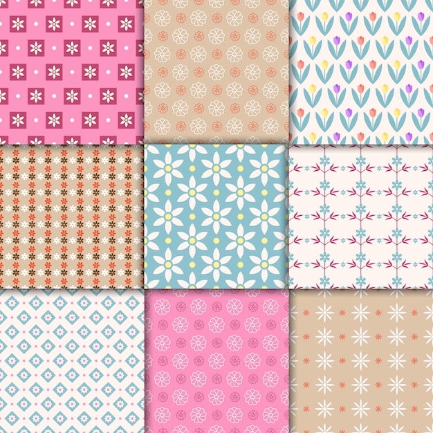 Vector pretty pastel seamless patterns. Endless texture for wallpaper