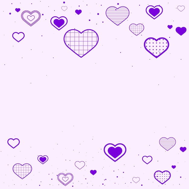 Free Vector vector purple border decorated with hearts