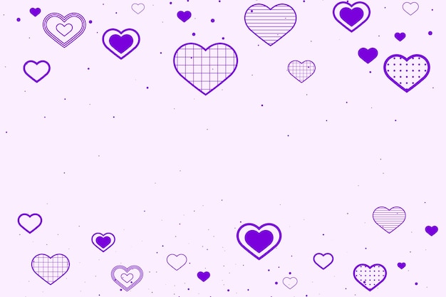 Free Vector vector purple border decorated with hearts