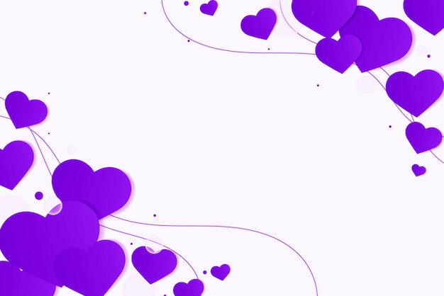 Free Vector vector purple heart side border background