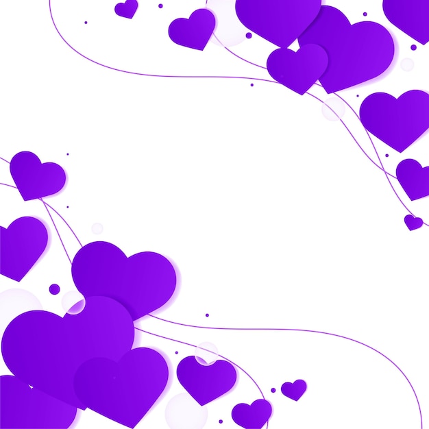 Free Vector vector purple heart side border background