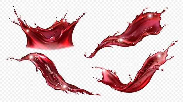 Vector realistic splash of wine or red juice