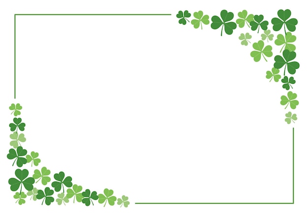 Free Vector vector rectangle clover frame illustration for st. patricks day isolated on a white background with