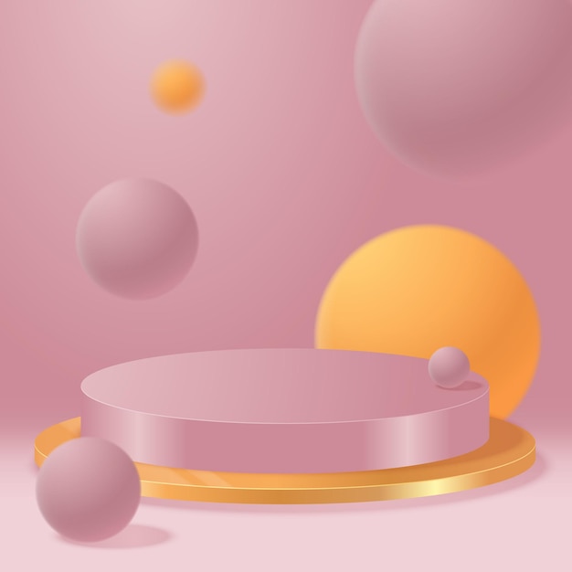 Free vector vector round podium, pedestal or platform, background for cosmetic product presentation. 3d podium. advertising place. blank product stand background in pastel colors