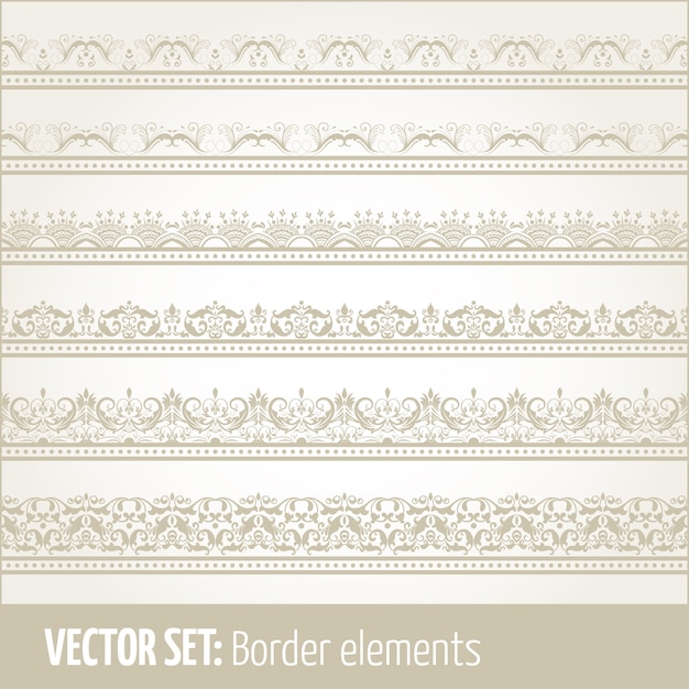 Free vector vector set of border elements and page decoration elements. border decoration elements patterns. ethnic borders vector illustrations.