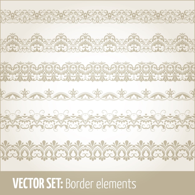 Free vector vector set of border elements and page decoration elements. border decoration elements patterns. ethnic borders vector illustrations.