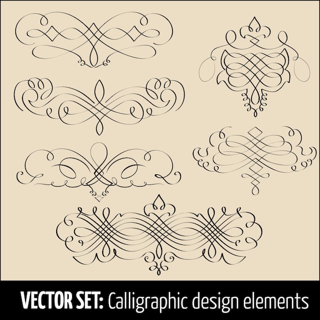 Free Vector vector set of calligraphic and page decoration design elements. elegant elements for your design.