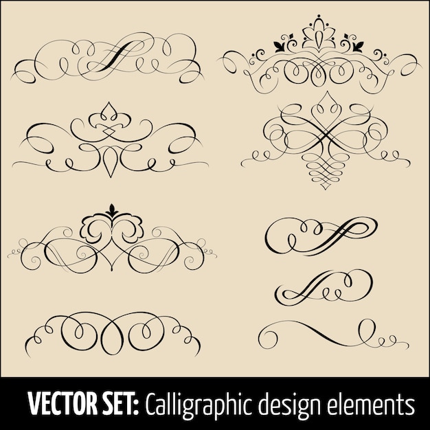 Free vector vector set of calligraphic and page decoration design elements. elegant elements for your design.