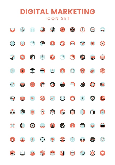 Vector set of digital marketing icons