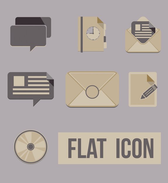 Vector set icons modes of message.  Flat