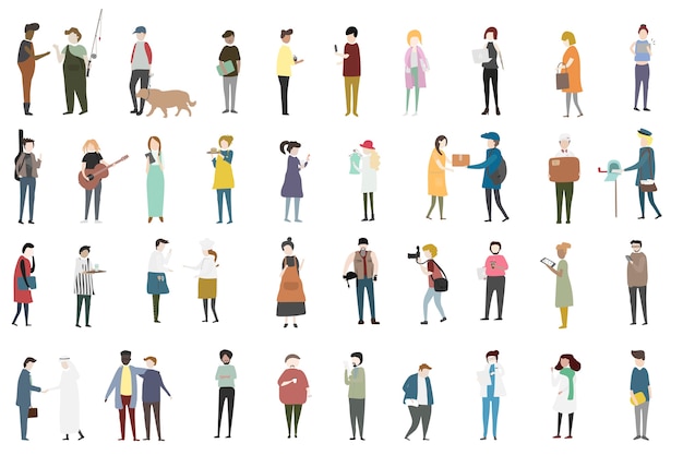 Vector set of illustrated people