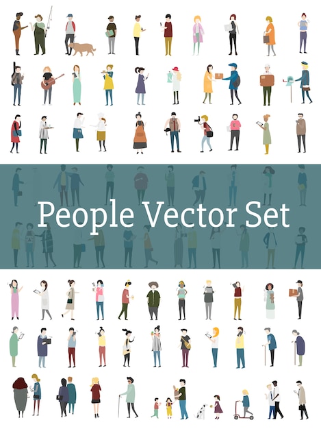 Free vector vector set of illustrated people