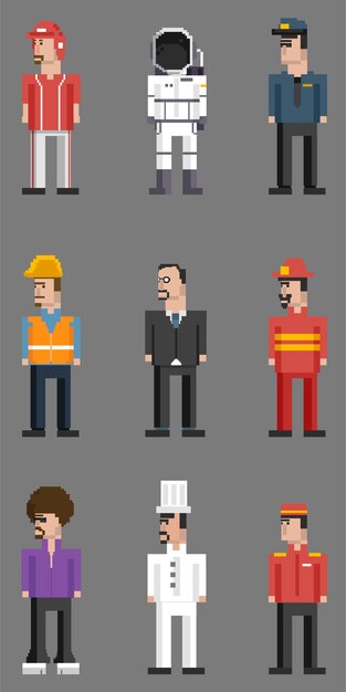 Free vector vector set of men and professions