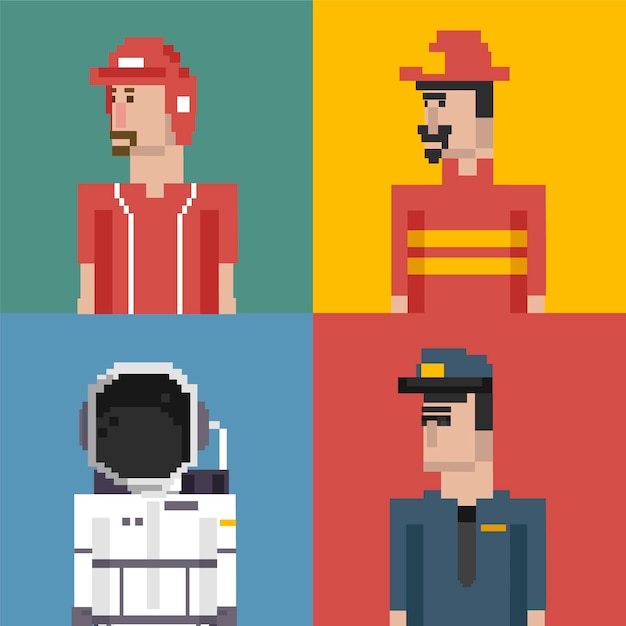 Vector set of men and professions