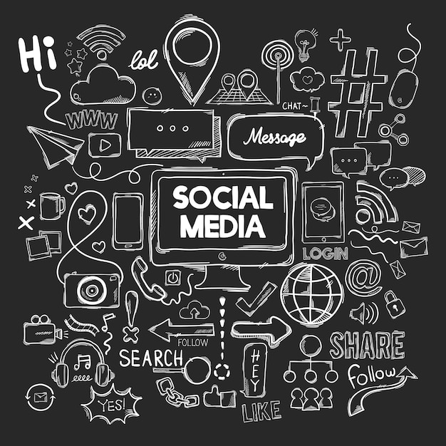 Vector set of social media icons