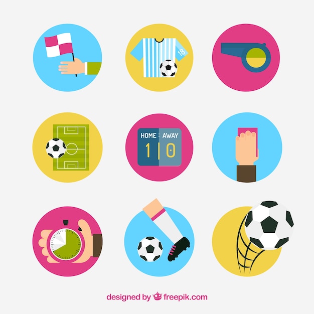 Vector soccer icon set