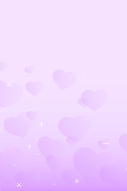 Free vector vector sparkle heart pattern purple background