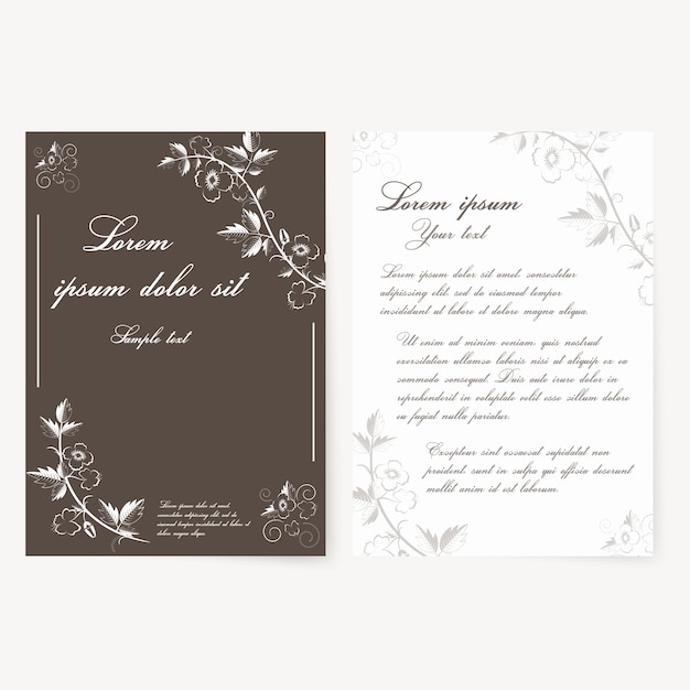 Vector template for folder, business card and invitation