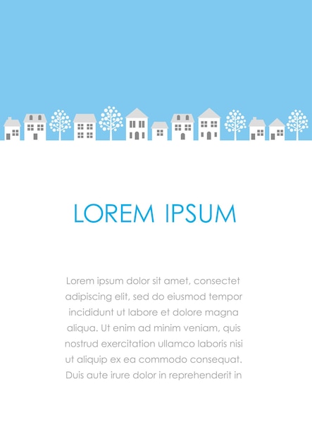 Vector Townscape Illustration With Text Space Isolated On A White Background.