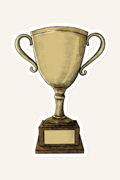 Free vector vector vintage golden trophy sticker