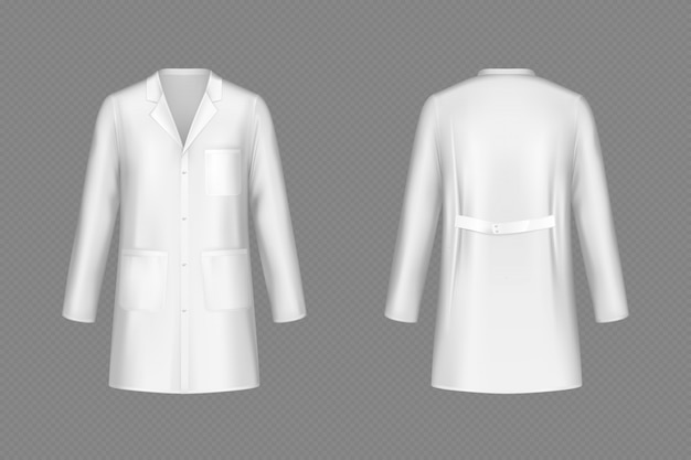 Vector white doctor coat, medical uniform