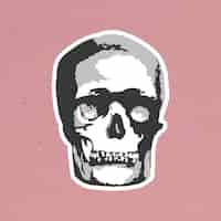 Free vector vectorized gray skull sticker with a white border